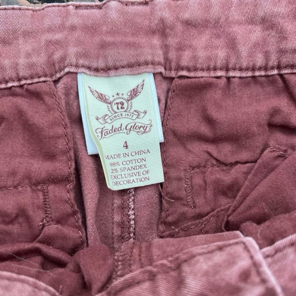 Faded Glory Womens Size 4 Red Solid Skinny Leg Stretch Fit Denim Red Jeans - Picture 4 of 6